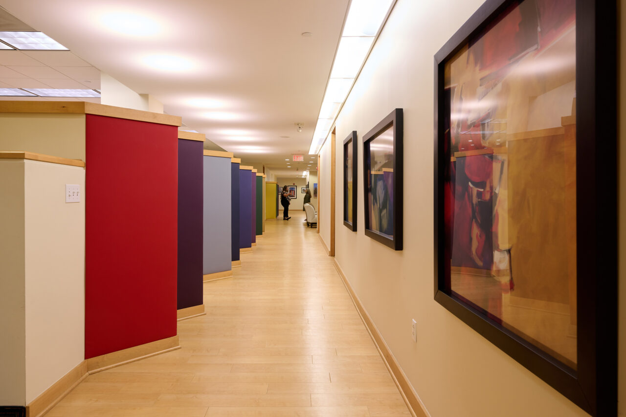 Long hallway in offices of First Interstate Properties
